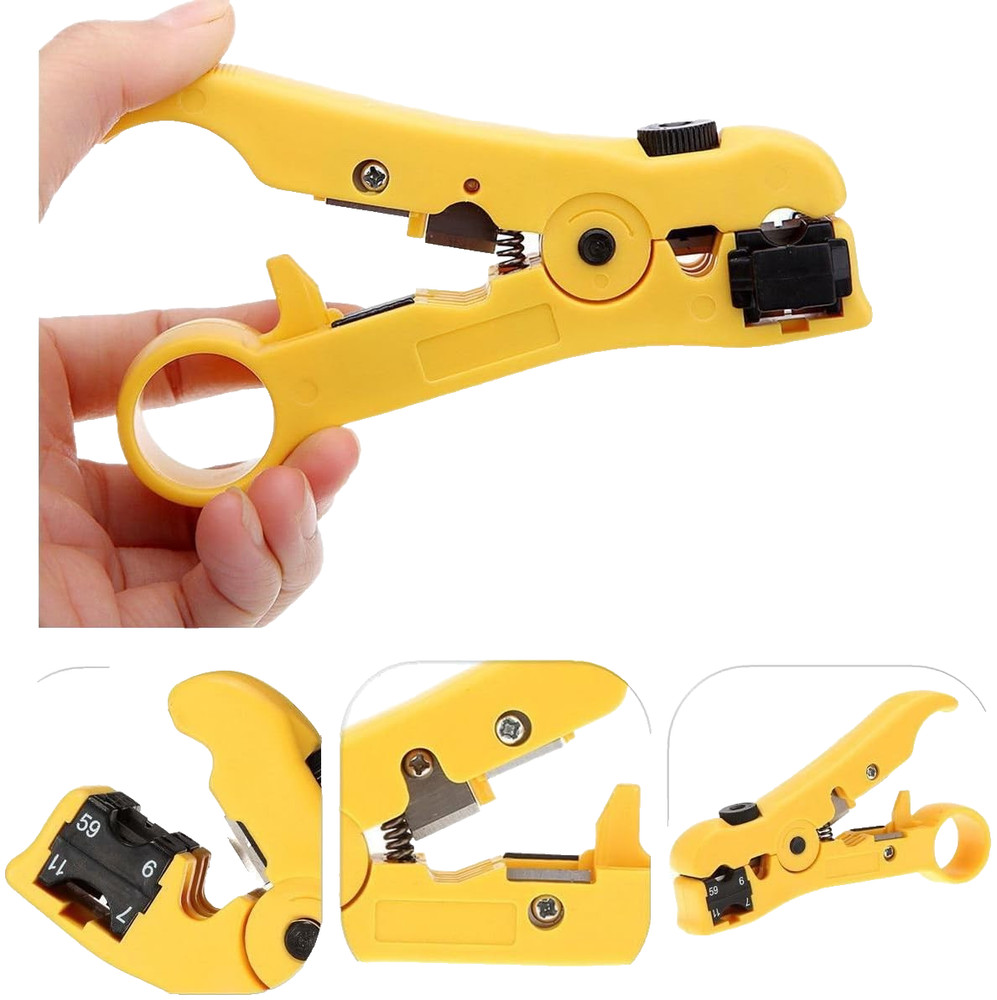Pack 2pcs Universal Cable Wire Stripper Cutter Stripping Tool for Flat or Round