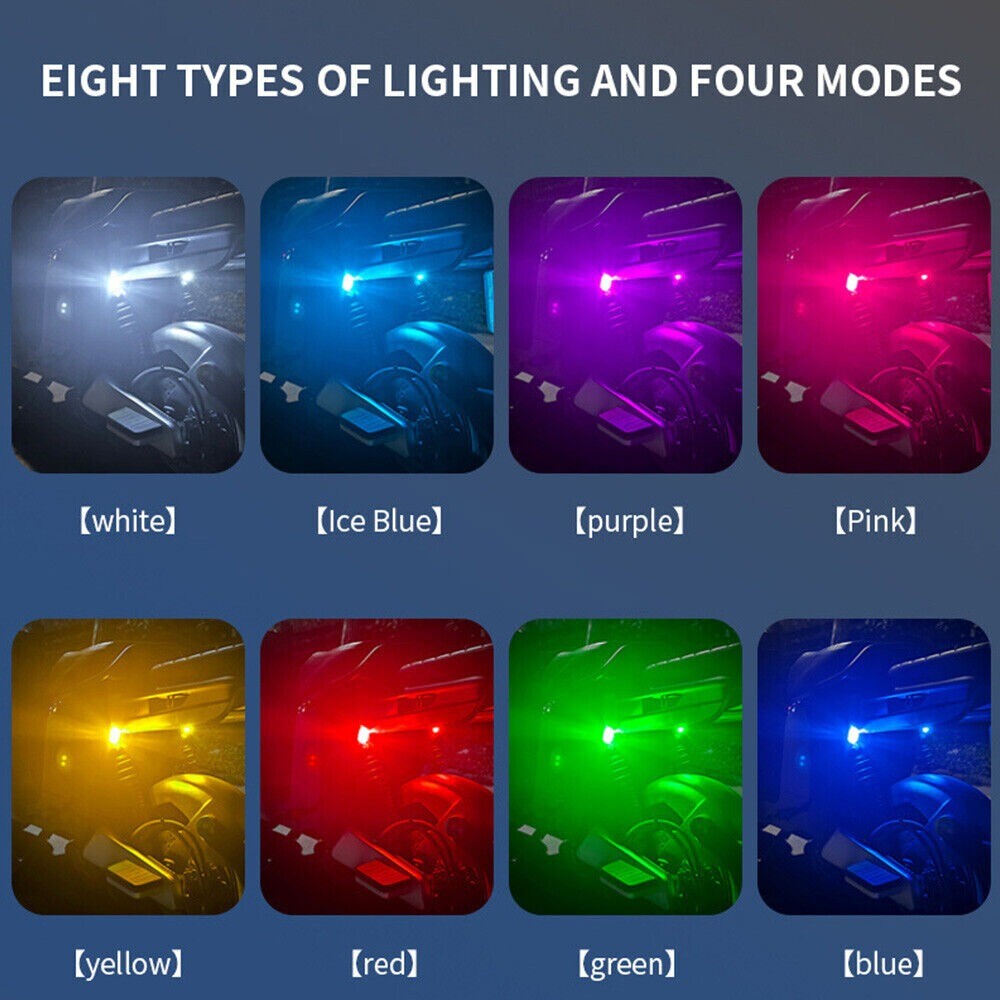 4X LED Strobe Light 8 Colors USB Rechargeable Flashing Lights Remote Controlled