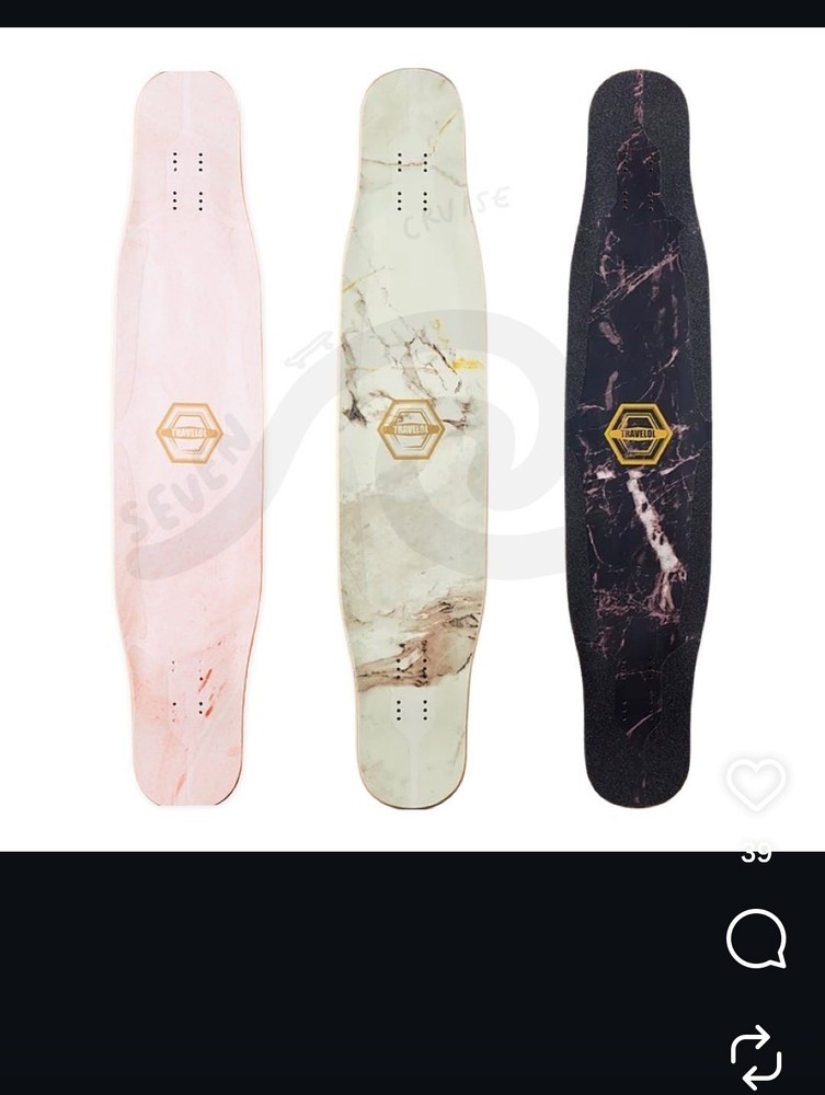 TRAVELOL MARBLE 46" LONGBOARD Dancing DECK
