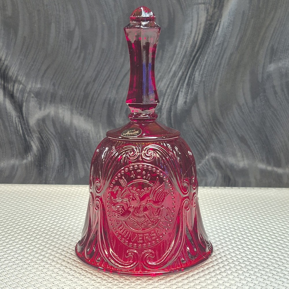 Vintage L.E. Smith Ruby Red 40th Anniversary Bell 6" Tall