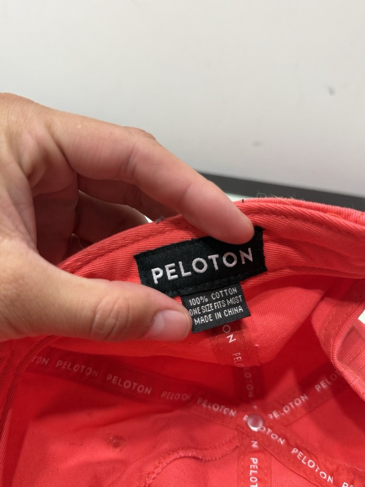 PELOTON Adjustable Strapback Hat Cap Embossed Logo CORAL