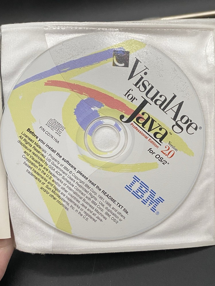 Visual Age for Java Enterprise Edition v2.0 IBM 2 CD Rom for 1998