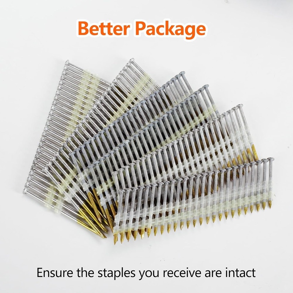 21° Plastic Collated Framing Nails, Hot-Dipped Galvanized, Full Round Head, R...