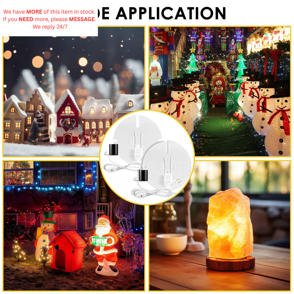 Meonum 2 Set Blow Mold Light Kit Replacement, E27 E26 Single White；black