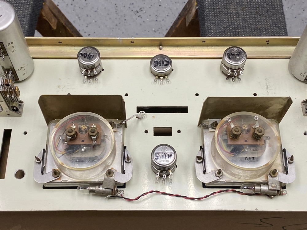 Stereo Ampro Console Front Panel with Switches - Knobs - VU's - Attenuators