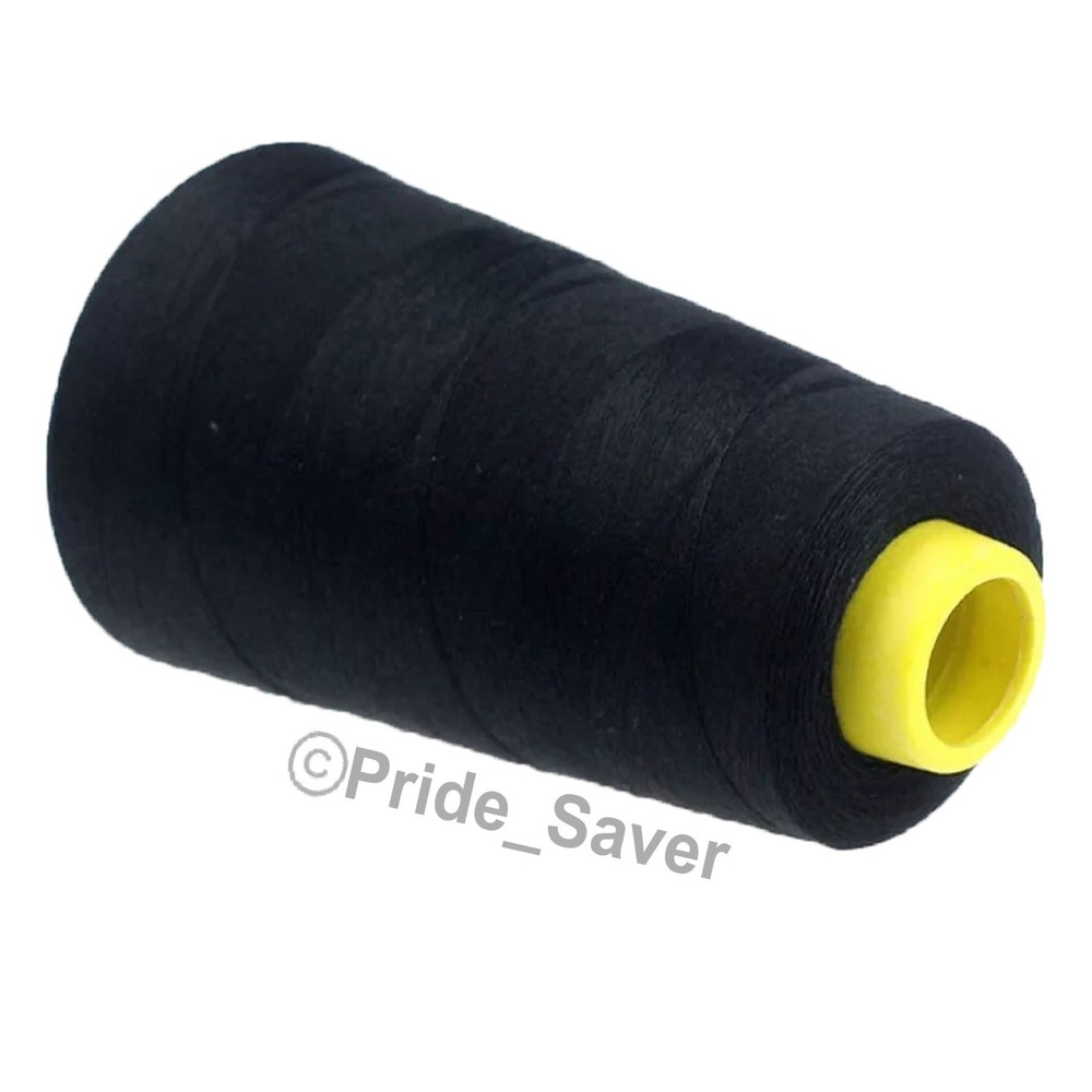 2500 Yard Each Spools BLACK Sewing Thread All Purpose 100% Polyester (4 Pack)