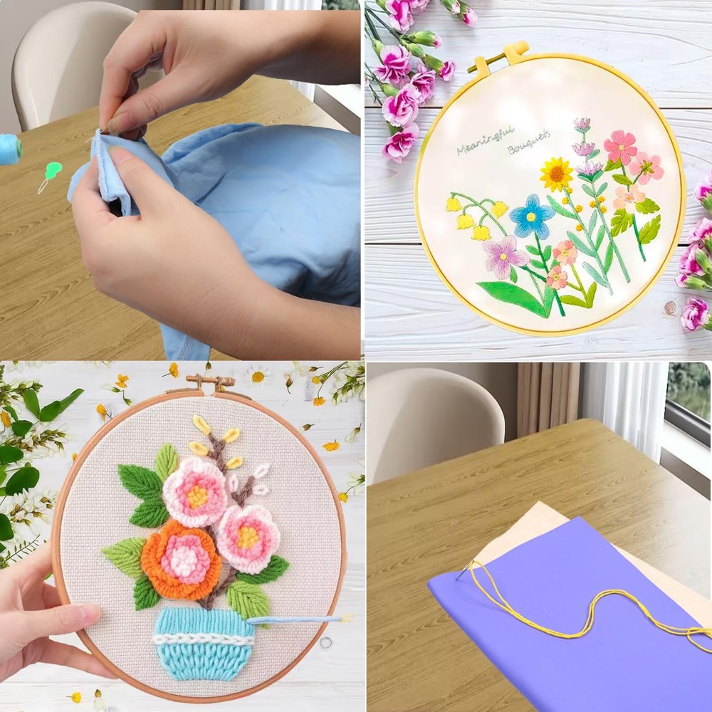 40PCS Large Eye Sewing Needles, 8 Sizes Hand Sharp Multi-Size, Silver