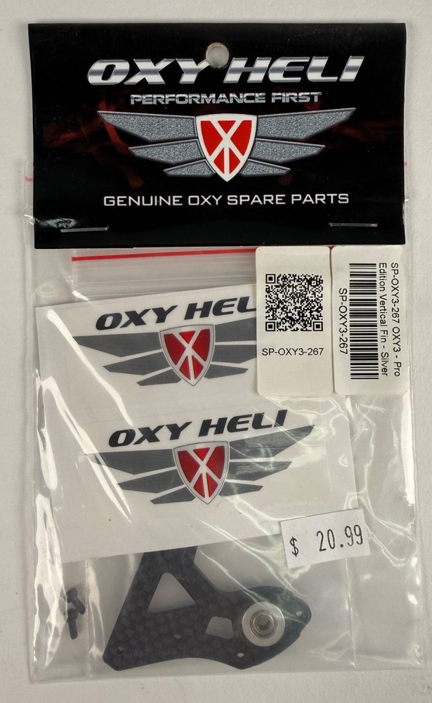OXY HELI OXY 3 PRO EDITION VERTICAL FIN SILVER SP-OXY3-267