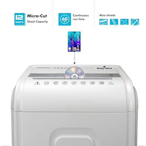 High-Security 12-Sheet Micro-Cut Paper/CD 12-Sheet MicroCut 60-Min Run Time