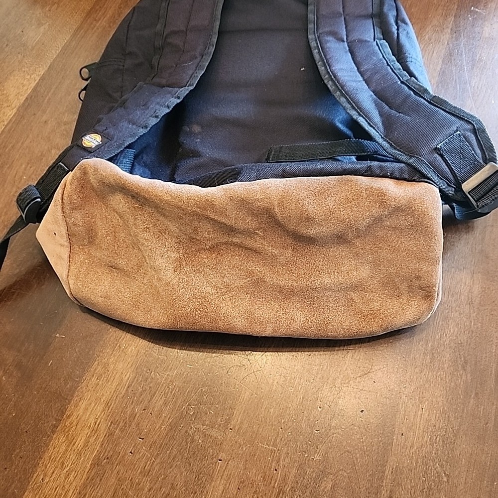 Dickies Backpack Black with Suede Leather Bottom 15"