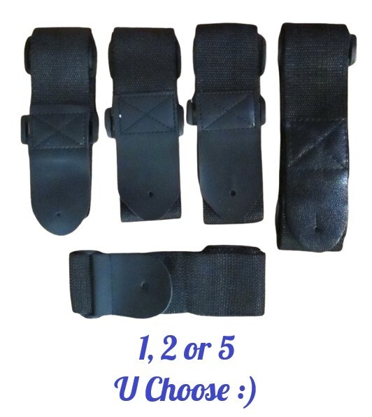 Guitar Strap Universal Adjustable 28" to 45" Nylon 2" Stitched Leather Ends