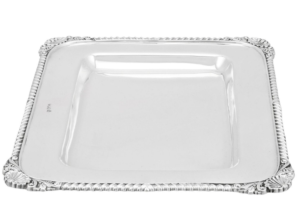 Sterling Silver Drinks Tray - Antique Victorian (1900)