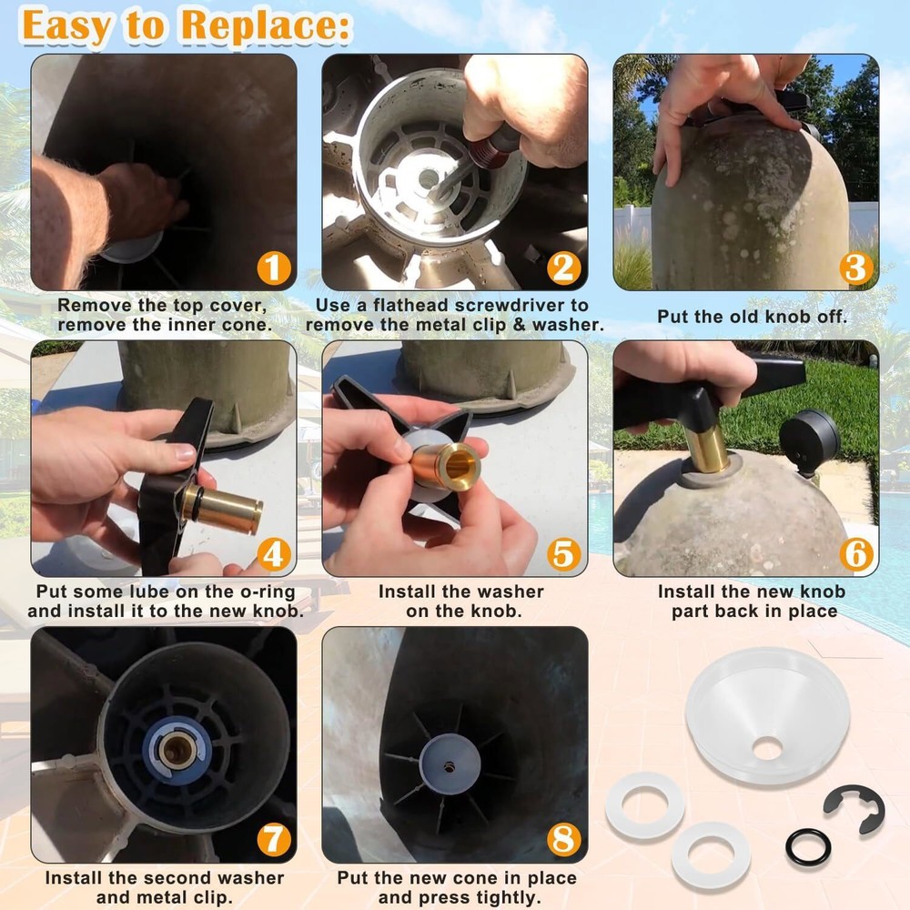 CX900DA Pool Filter Knob Kit Replacement for Star-Clear Plus C751C9002 C120 C900