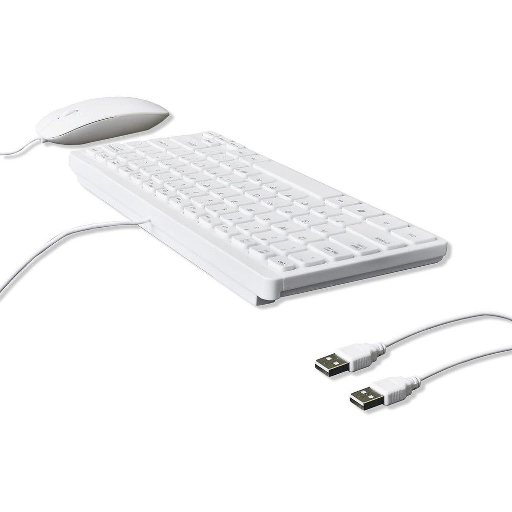 Wired Keyboard and Mouse Combo Slim & Quiet 11.25 inch, USB Connection, Compact