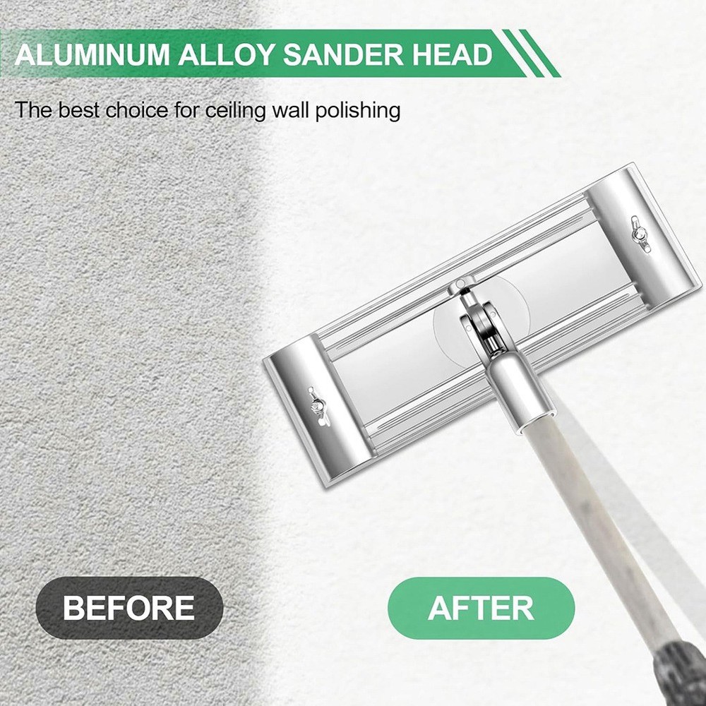 No-Flip Drywall Pole Sander Head with Release Clips, Universal Thread for2010