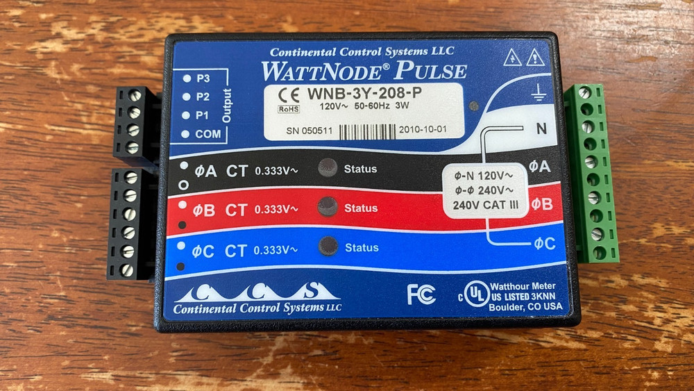 WattNode Pulse Watthour meter/logger WNB-3Y-208-P CONTINENTAL CONTROL SYSTEMS