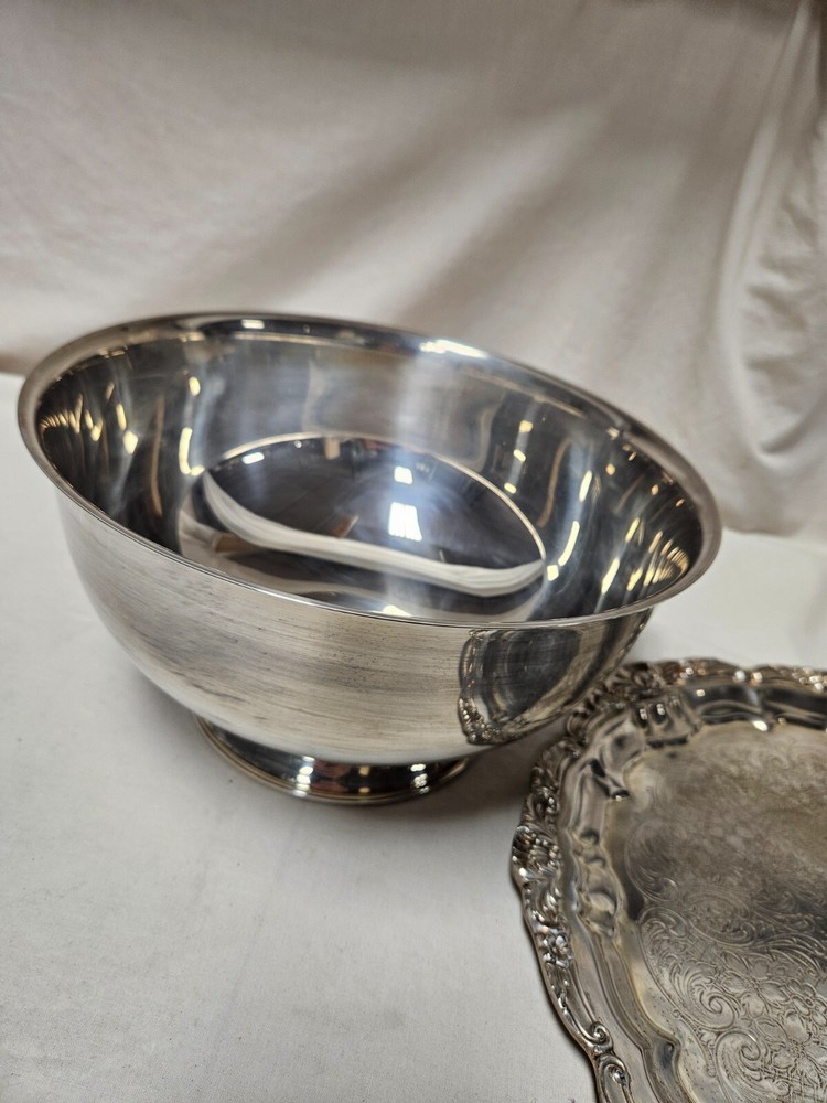 Towle E.P. Silver Platter and Bowl