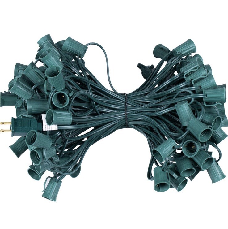 C9 Light Strand Set 100 FT EACH For E17 Socket- Green String Light