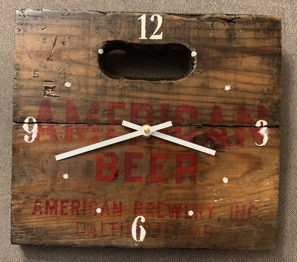 American Beer Vintage Crate Clock #8