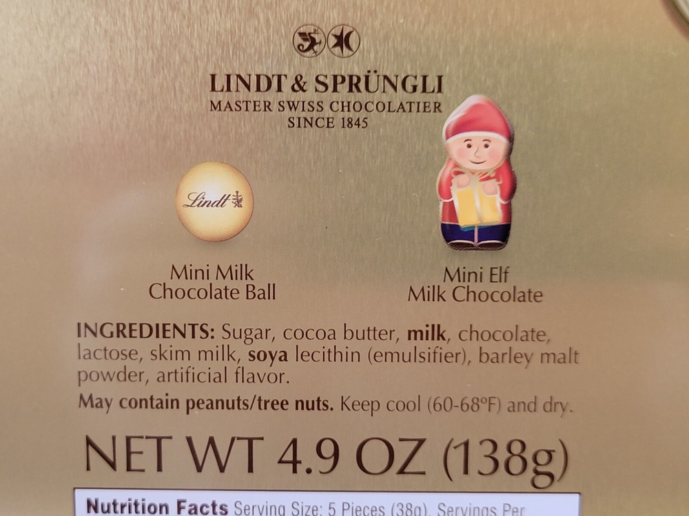 Lindt & Sprungli Christmas Elf Tin Rare - EMPTY