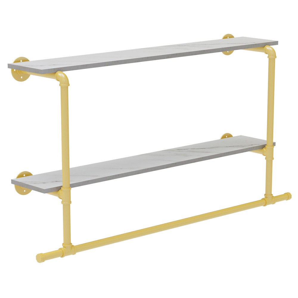 Saving Space Clothes Display Rack Wall-mounted with Hanging Rod for Laundry Room