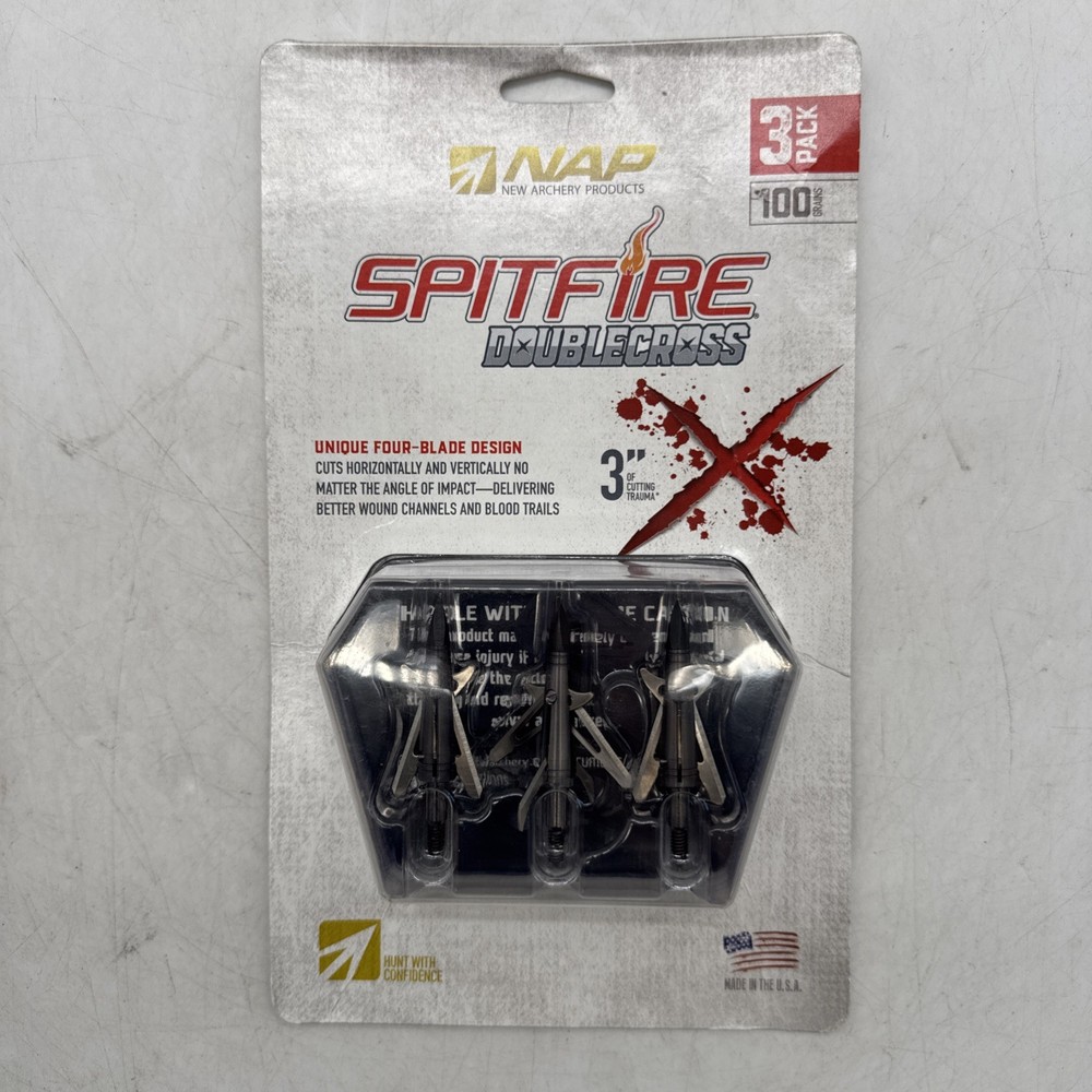 NAP Spitfire Doublecross 100 grains - 3" cut trauma (3-Pack)