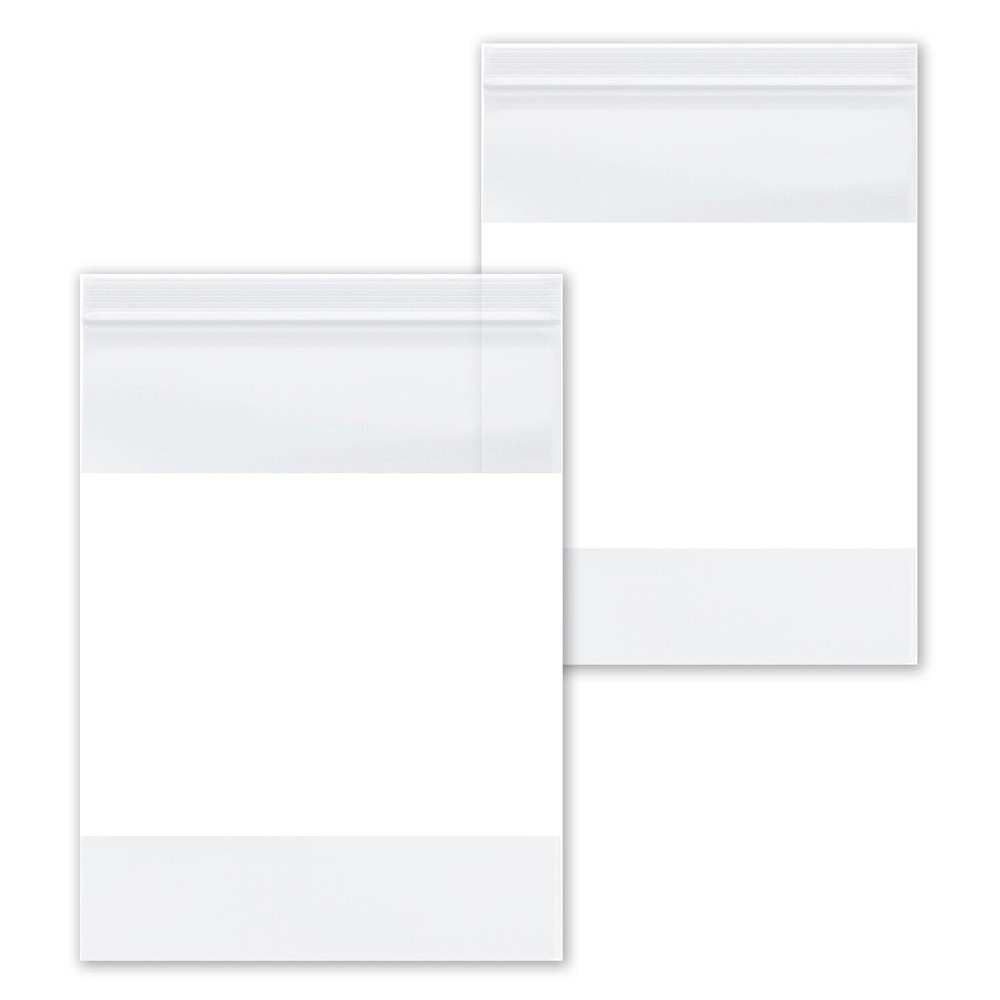 8 x 10" 4 Mil Reclosable Bag Writeable White Block Water Resistant 2000 Pcs