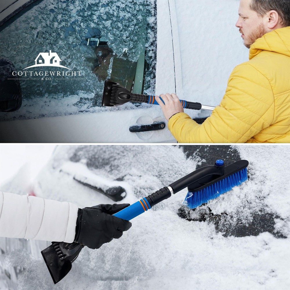 Ice Scraper for Car Snow Brush Van Window Telescopic Extendable Windshield