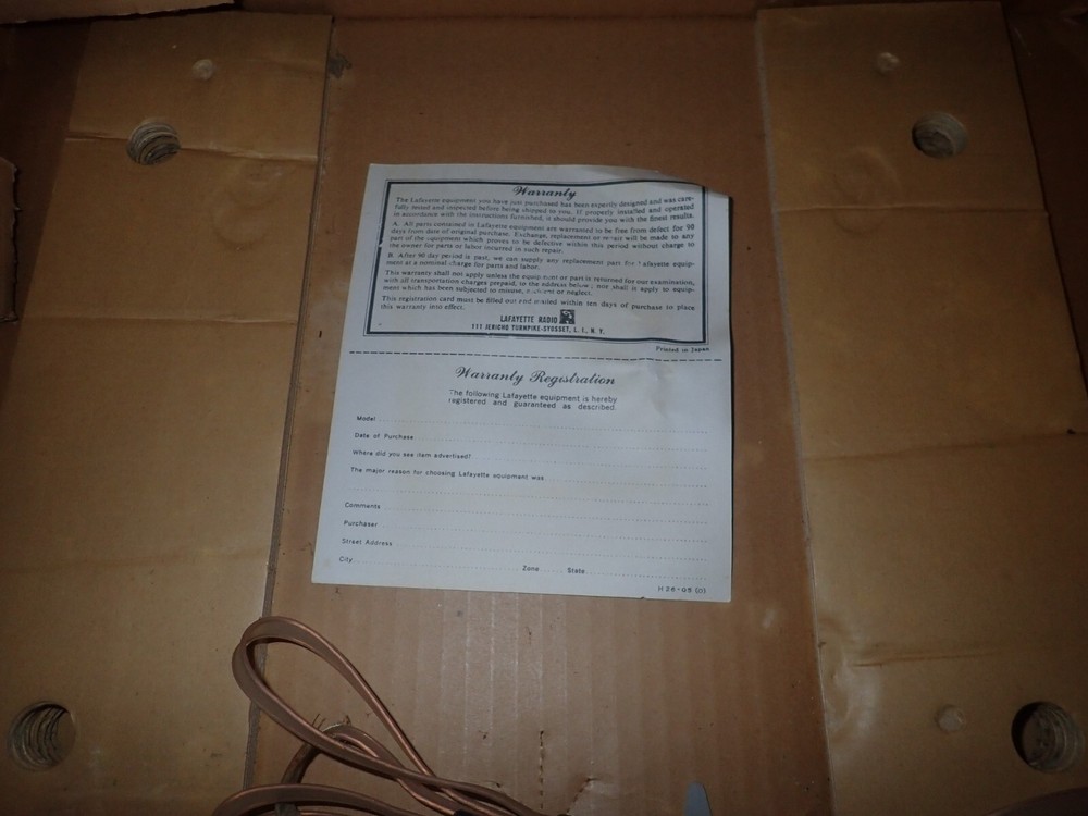 Original Lafayette LR-900T Receiver Boxes, Boxes Only