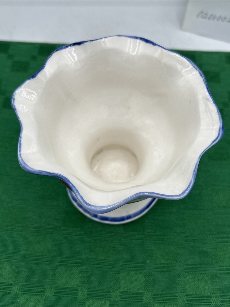 Vintage Ceramic Hand Painted Planter with Floral Design
