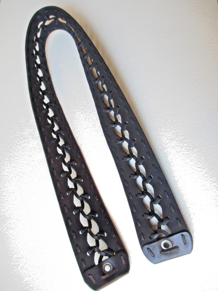 Unknown Possibly Handcrafted Black Leather 33" + Belt or Strap Incomplete/Other