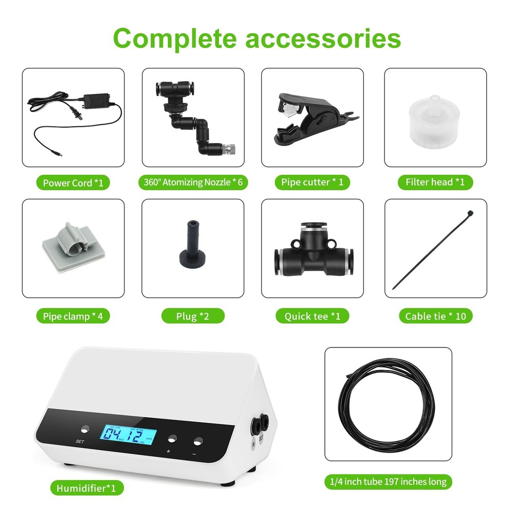 Reptile humidifier, LCD with Timing Function, time Length and Interval can be...
