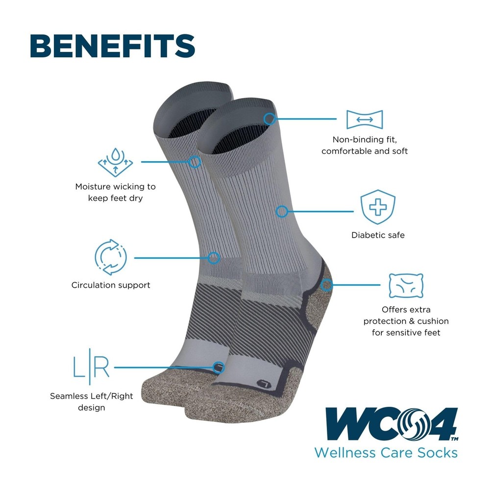 OrthoSleeve Diabetic & Neuropathy Socks (3 Pack) Medium White Crew