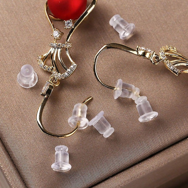 200PCS Soft Silicone Earring Backs - Lightweight Secure Fit, Ear Protection