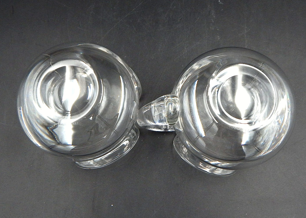 Tiffany & Co. Crystal Cream Sugar Set Devon Ruffled Signed