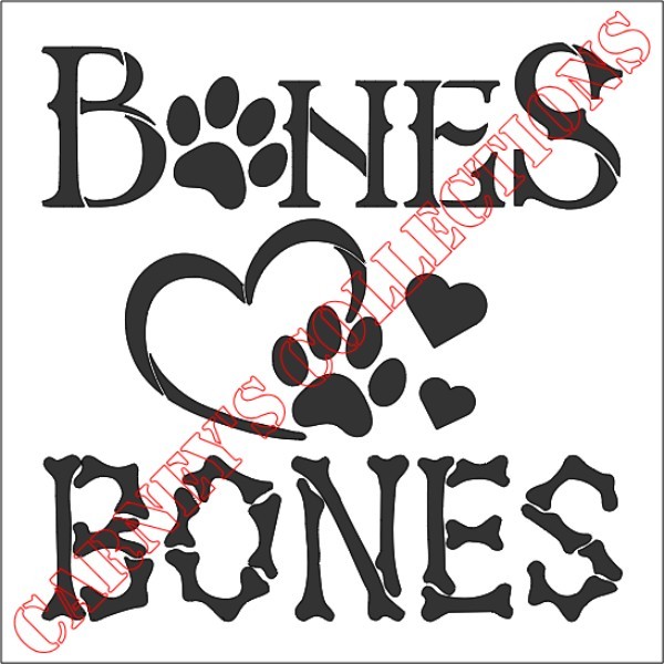 Plastic Stencil - Dog Bones (RA202) (6", 7" or 8")