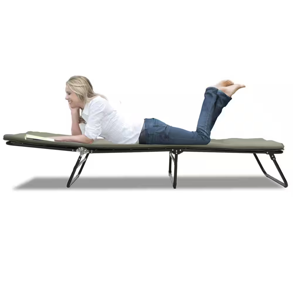 Folding Camping Cot for Adults, 5-Angle Adjustable Camping Cot Heavy Duty Outdoo