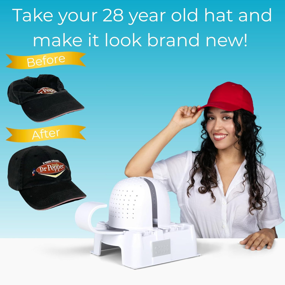 Hat Shaper Machine with Stiffening Spray – Adjustable Hat Care & Reshaping Devic