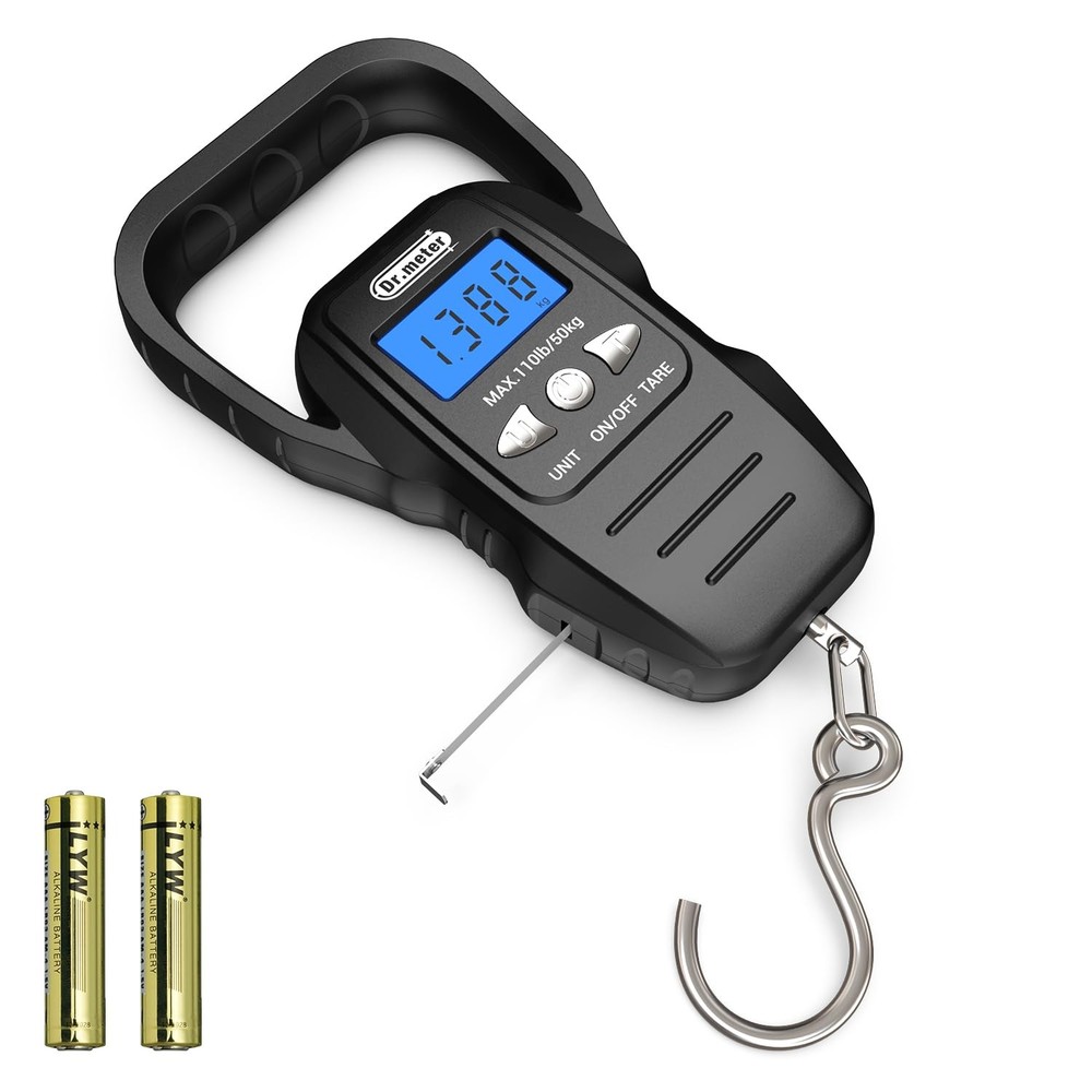Dr.meter Fish Scale - Upgraded Backlit LCD Display Digital with Black