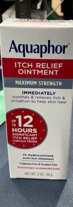 Aquaphor Itch Relief Ointment, Maximum Strength 1% Hydrocortisone, 2 oz
