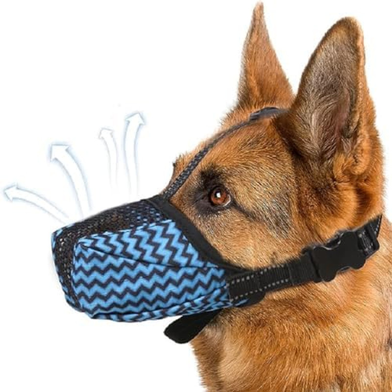 Dog Muzzle, Air Mesh Breathable Muzzle for Medium Large Sized Dogs Prevent Bitin