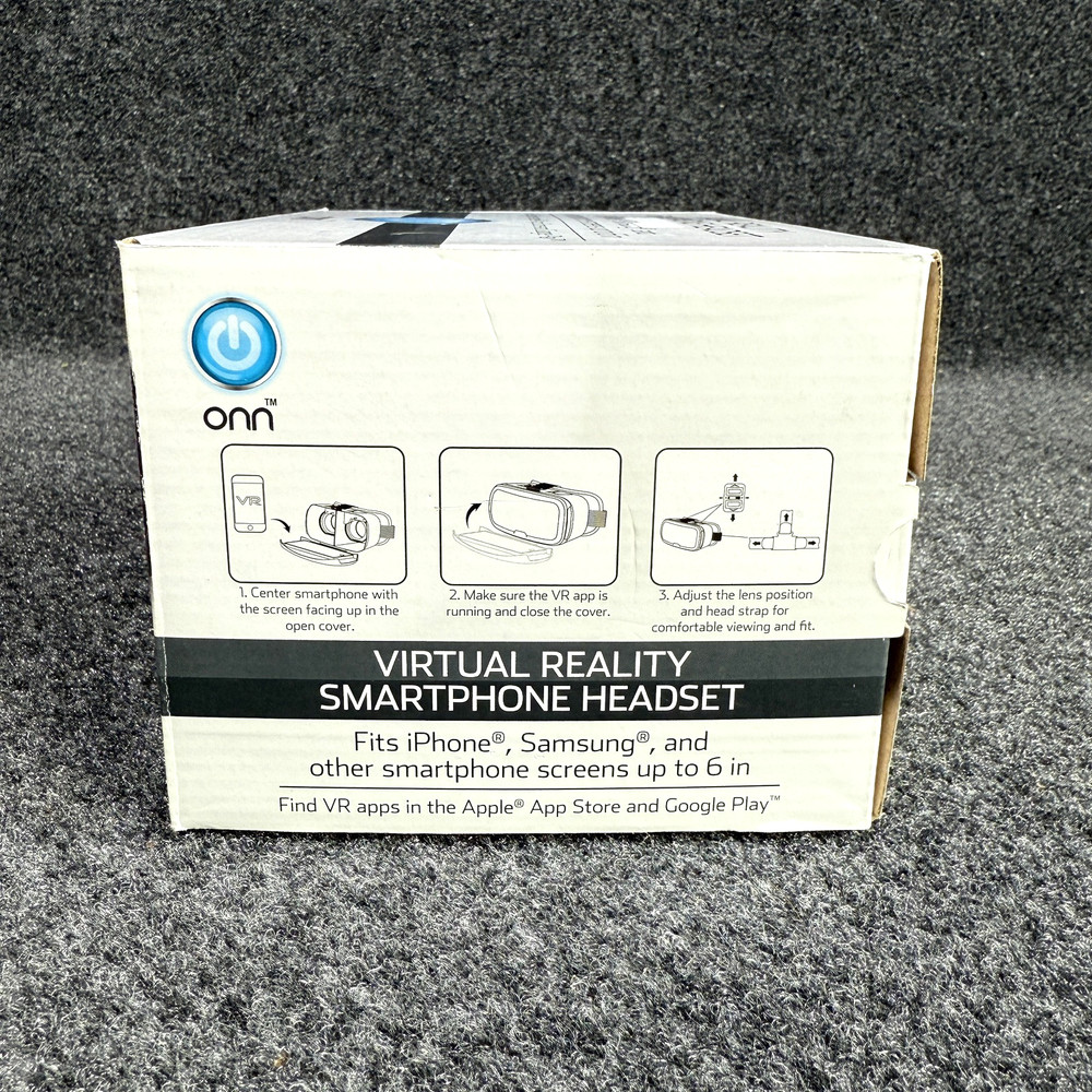 ONN White Virtual Reality VR Smartphone Headset for Apple or Android Black White