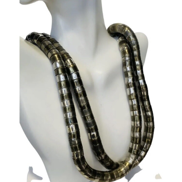 Chunky Snake Chain Necklace 24" Two Toned Spacecore Layered