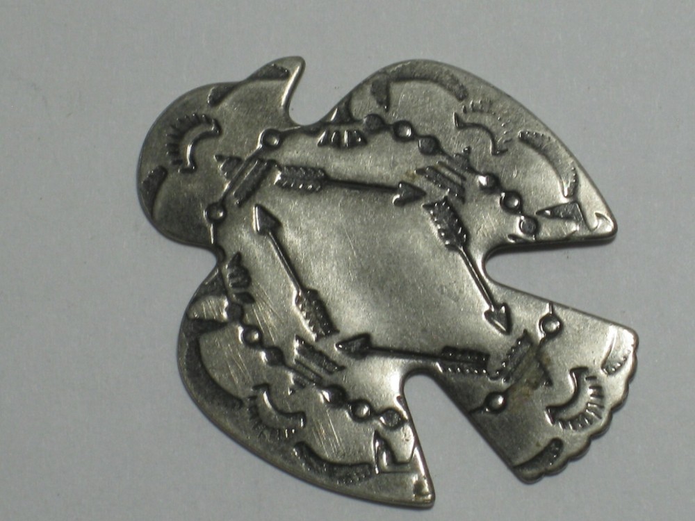 embossed metal ornate eagle Native American style bird Thunderbird charm part