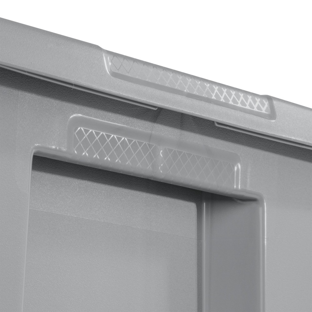 18 Gallon Large Storage Bin, Plastic Storage Container with Snap-On Lid, Gray