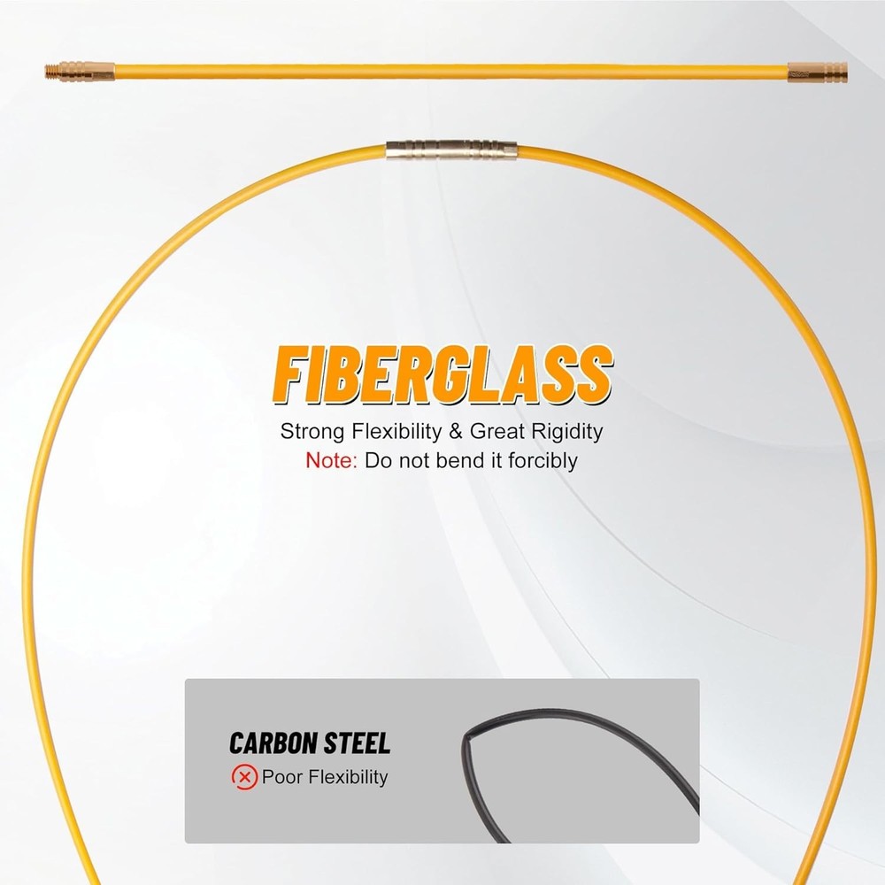 Professional Wire Pulling Fish Tape Set with Multiple Attachments