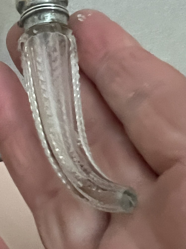 Antique Cut Crystal Sterling Silver Perfume Bottle