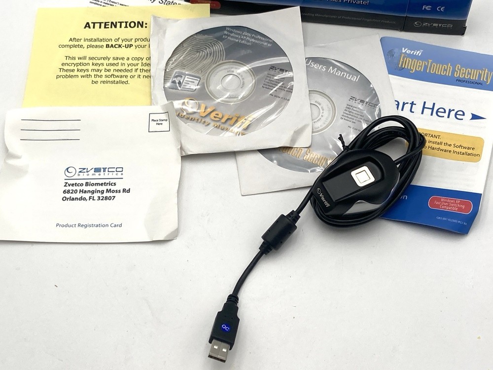 VERIFI P3400 Finger Touch Security Fingerprint Reader USB BIOMETRICS Computer