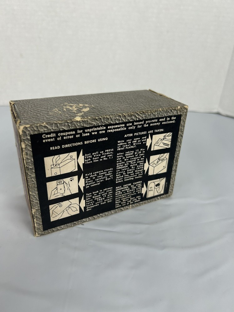 Vintage Encore Hollywood Single Use Box Camera Mail In Mailing