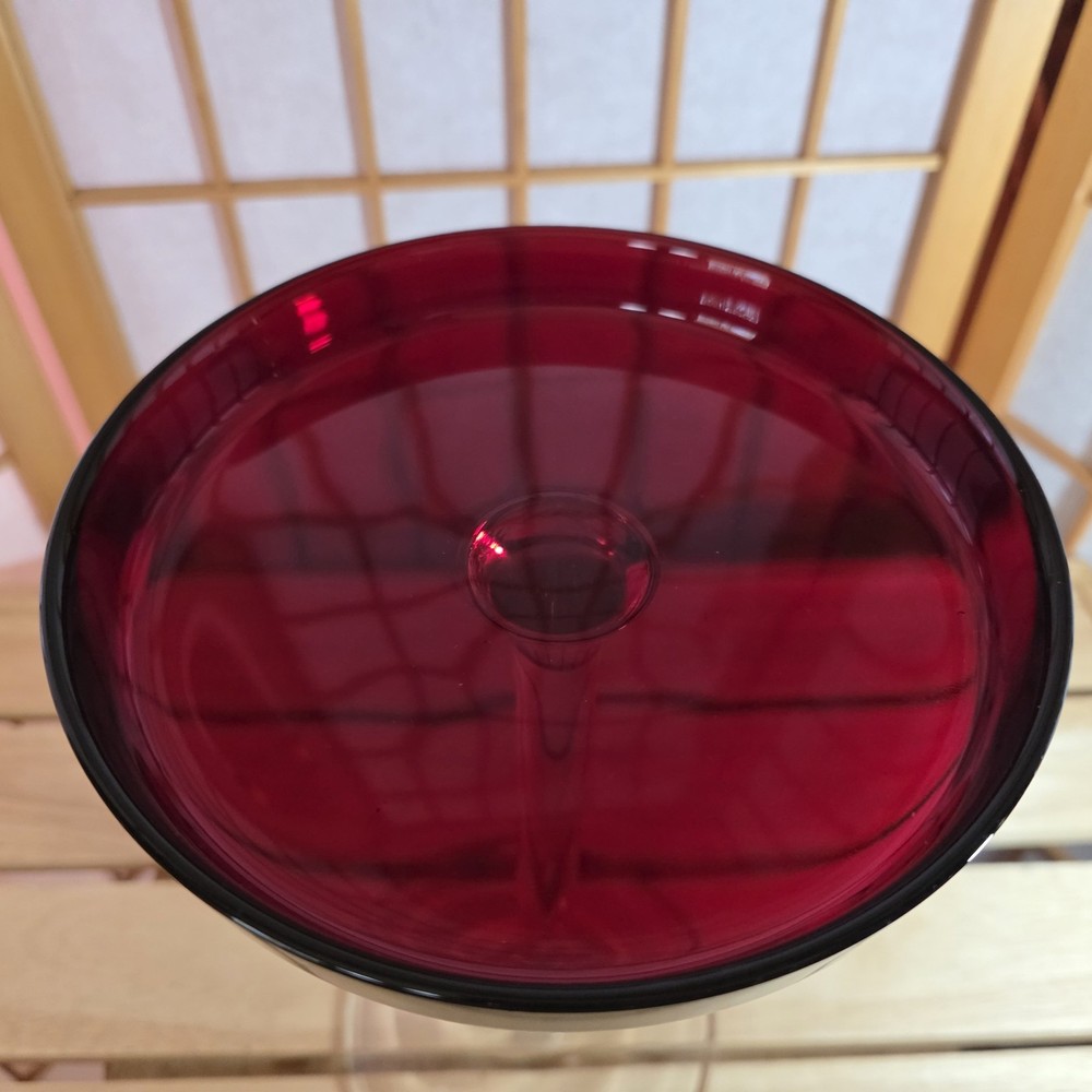 Tall Glass Compote 10.75"/Pedestal Dessert Stand/Candle Holder/Table Riser Ruby